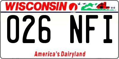 WI license plate 026NFI