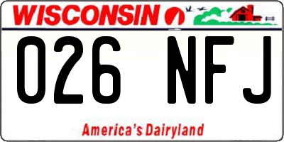 WI license plate 026NFJ
