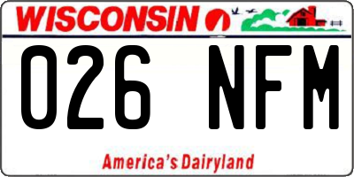WI license plate 026NFM