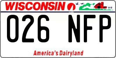 WI license plate 026NFP