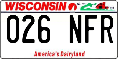WI license plate 026NFR