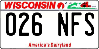 WI license plate 026NFS