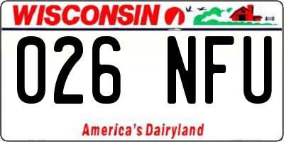 WI license plate 026NFU