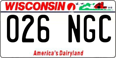 WI license plate 026NGC