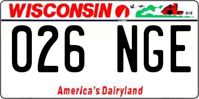 WI license plate 026NGE