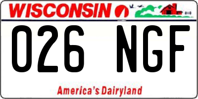 WI license plate 026NGF