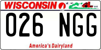 WI license plate 026NGG