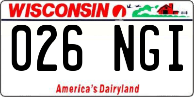WI license plate 026NGI