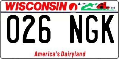 WI license plate 026NGK