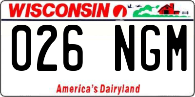 WI license plate 026NGM
