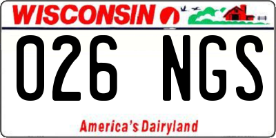 WI license plate 026NGS