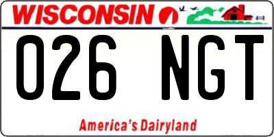 WI license plate 026NGT