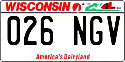 WI license plate 026NGV