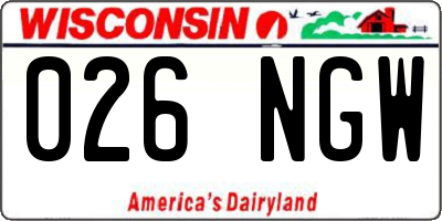 WI license plate 026NGW