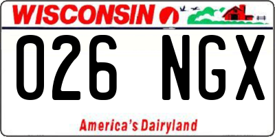 WI license plate 026NGX