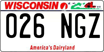 WI license plate 026NGZ