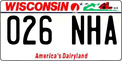 WI license plate 026NHA