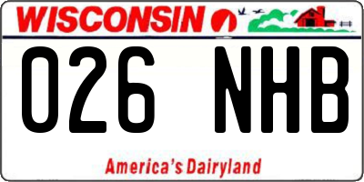 WI license plate 026NHB