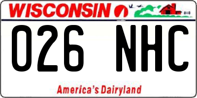 WI license plate 026NHC