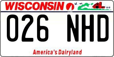 WI license plate 026NHD