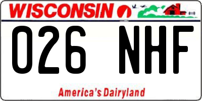 WI license plate 026NHF