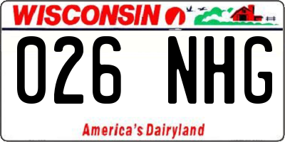 WI license plate 026NHG