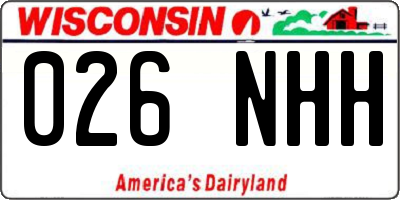 WI license plate 026NHH