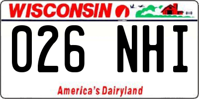 WI license plate 026NHI