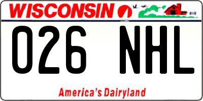 WI license plate 026NHL