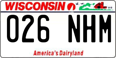 WI license plate 026NHM