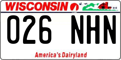 WI license plate 026NHN