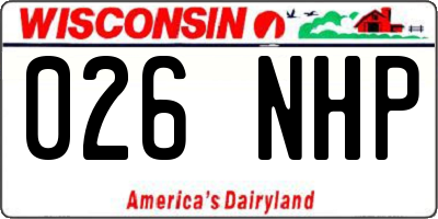 WI license plate 026NHP