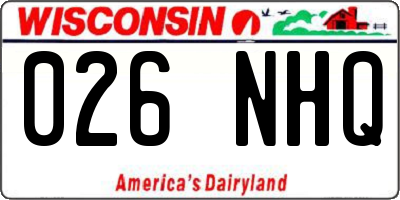 WI license plate 026NHQ