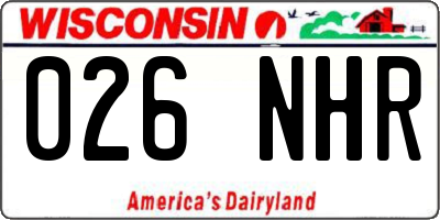 WI license plate 026NHR