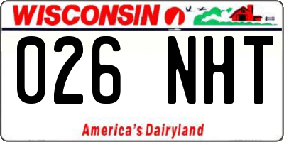 WI license plate 026NHT