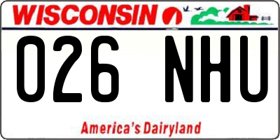 WI license plate 026NHU