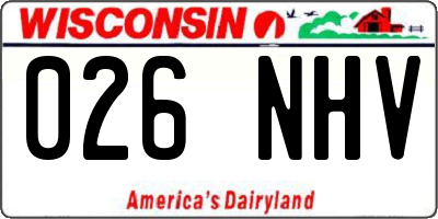 WI license plate 026NHV