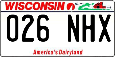 WI license plate 026NHX