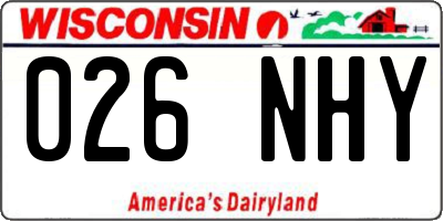 WI license plate 026NHY