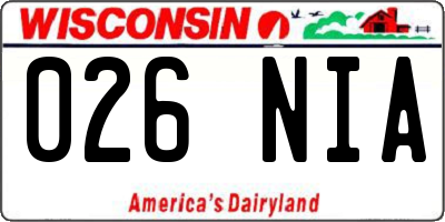 WI license plate 026NIA