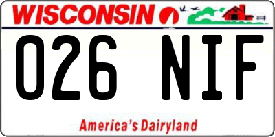 WI license plate 026NIF