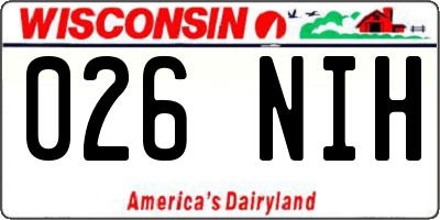 WI license plate 026NIH