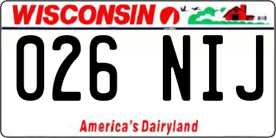 WI license plate 026NIJ