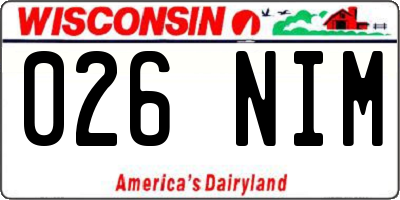 WI license plate 026NIM