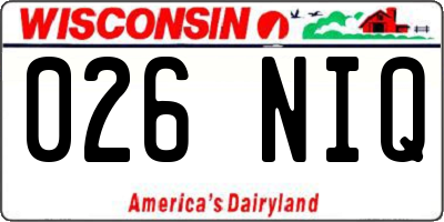 WI license plate 026NIQ