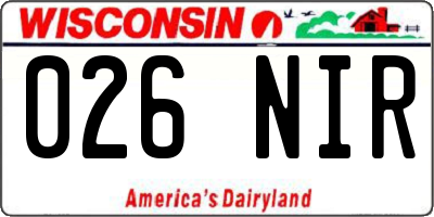 WI license plate 026NIR