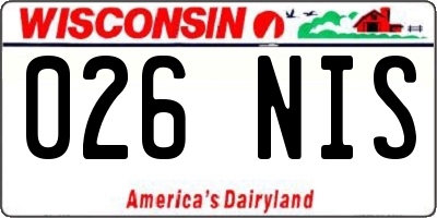 WI license plate 026NIS
