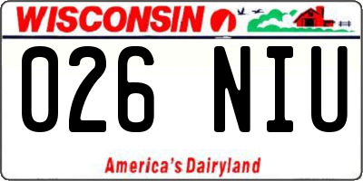 WI license plate 026NIU