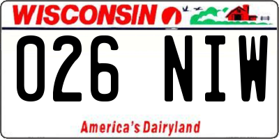 WI license plate 026NIW