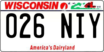 WI license plate 026NIY